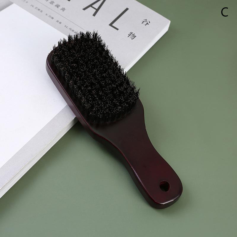 Men Beard Brush Wood Handle Boar Bristle Moustache Cleaning Brush Hairdressing Anti Static Barber Hair Styling Comb Shaving Tool