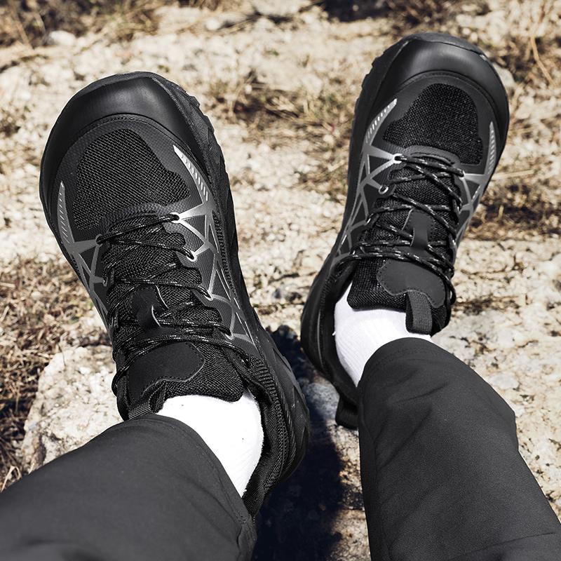 Wide Toe Box Men's Hiking Shoes Plus Size 39-48 Outdoor Sneakers Wear-resistant Anti-slip Trainers for Trekking Camping