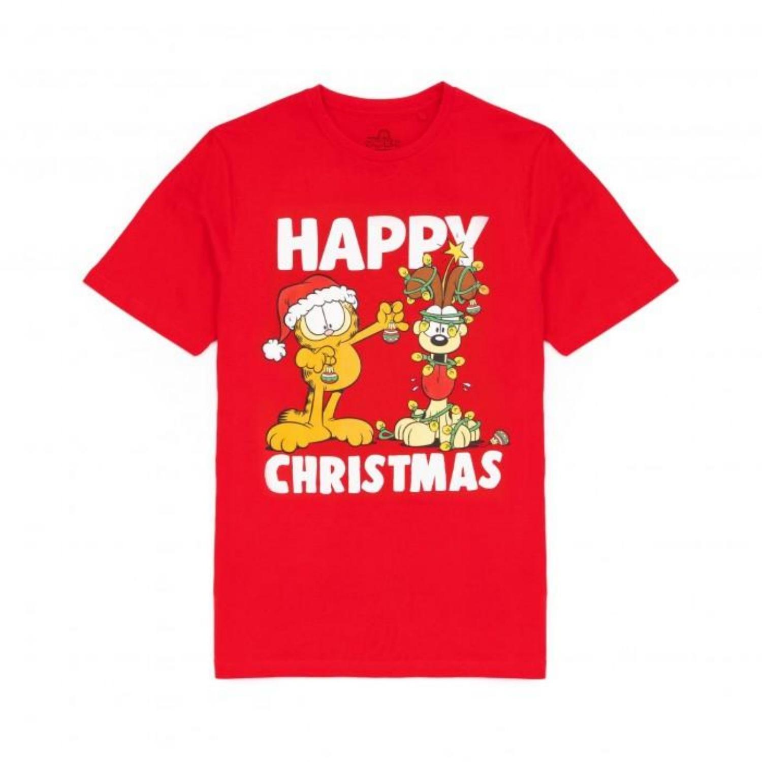Garfield Mens Happy Christmas T-Shirt S