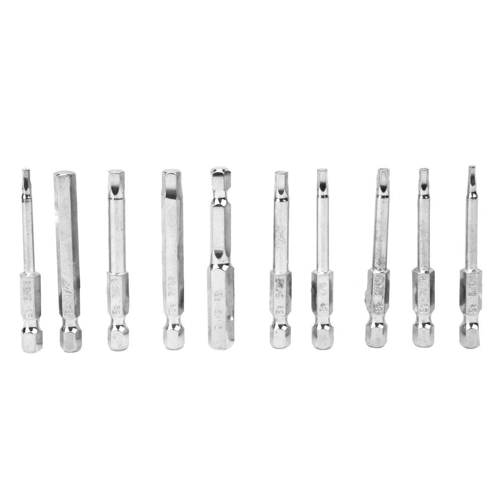 10PCS Hex Shank Screwdriver Bits Magnetic BST Bits 018 60mm Length