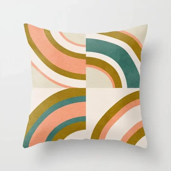 Home Decor Colorful Abstract Patterns Pillow Covers Pattern Cushion Cover Suitable for Sofa Bedroom Car Pillow Cover
