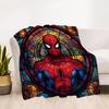 1PC Stained Glass SpiderMan Outdoor Blanket Lightweight Flannel, Soft & Warm, All-Season Use for Sofa, Outdoor, Camping, Living Room, Office36