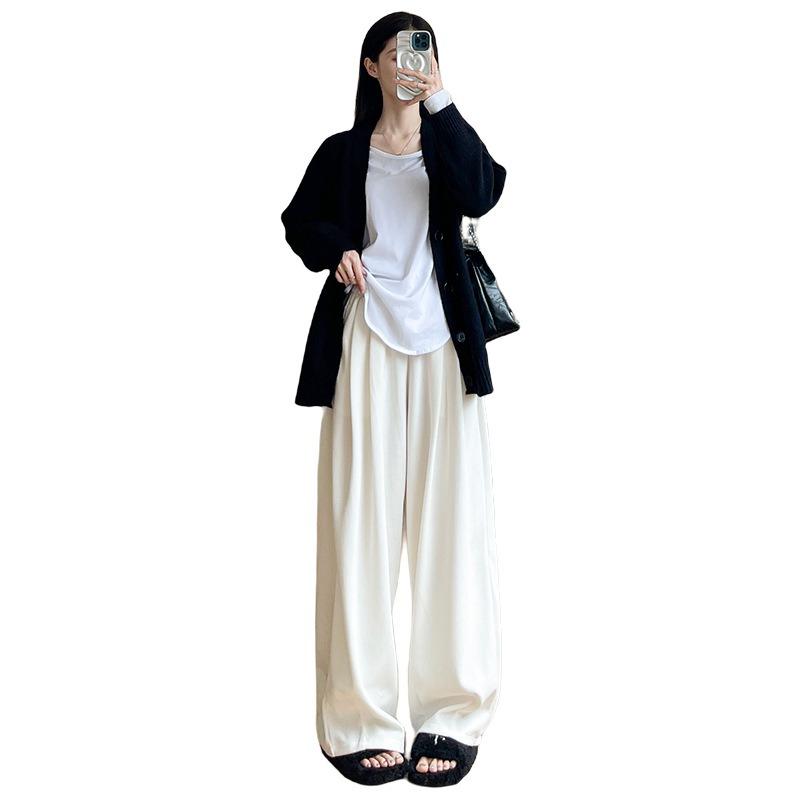 Chenier wide-leg pants children's spring and autumn new high-waisted drape casual loose wide-leg pants corduroy pants