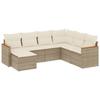 VidaXL Salon de Jardin avec Coussins 7 pcs, Canapés de Terrasse, Ensemble de Meubles de Patio, Mobilier d'Extérieur, Beige 3226205