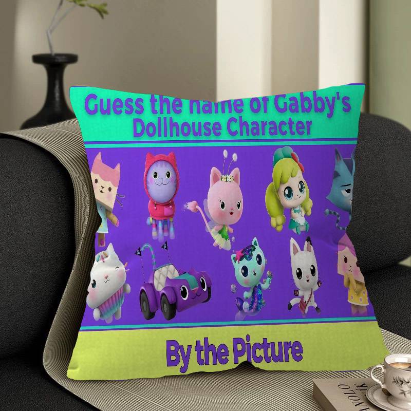 G-Gabbys D-Dollhouse Stitch Lucky Dragon Pillow Cover Sofa Cushion Cover Home Room Decoration Children Gift