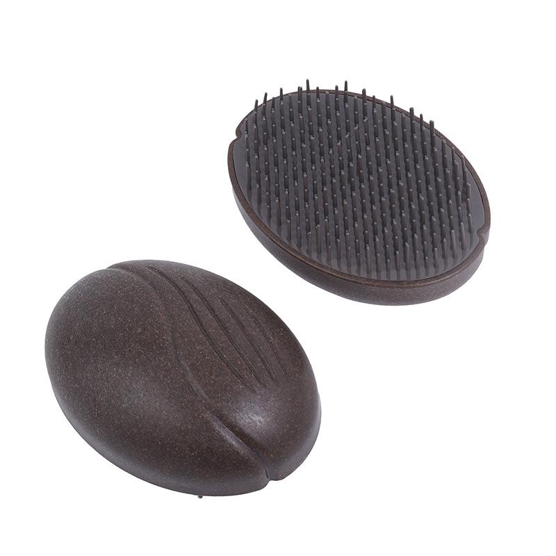 

Двусторонняя массажная расческа с кофейной гущей против пушистости для гладкой и пышной укладки 12*8.5*3.5 cm