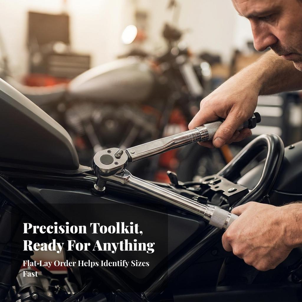 Adjustable Tightening Force Wrench Chrome-Finished With