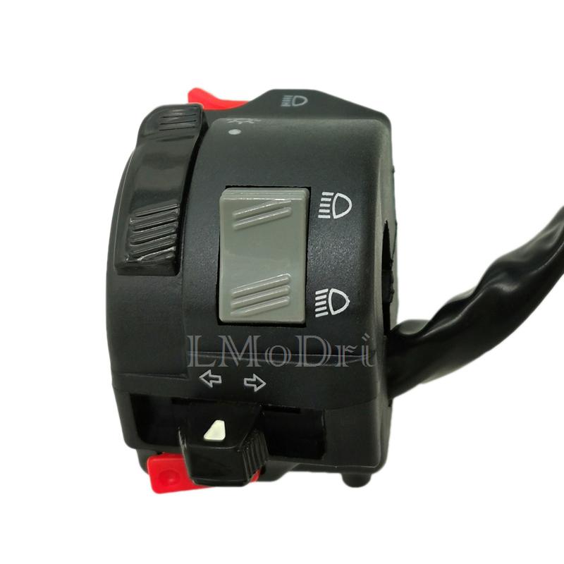 LMoDri 7/8'' 22mm Handlebar Motorcycle ATV Switches Headlight Fog Light Turn Signal Horn High/Low Beam Button in 1 Multi
