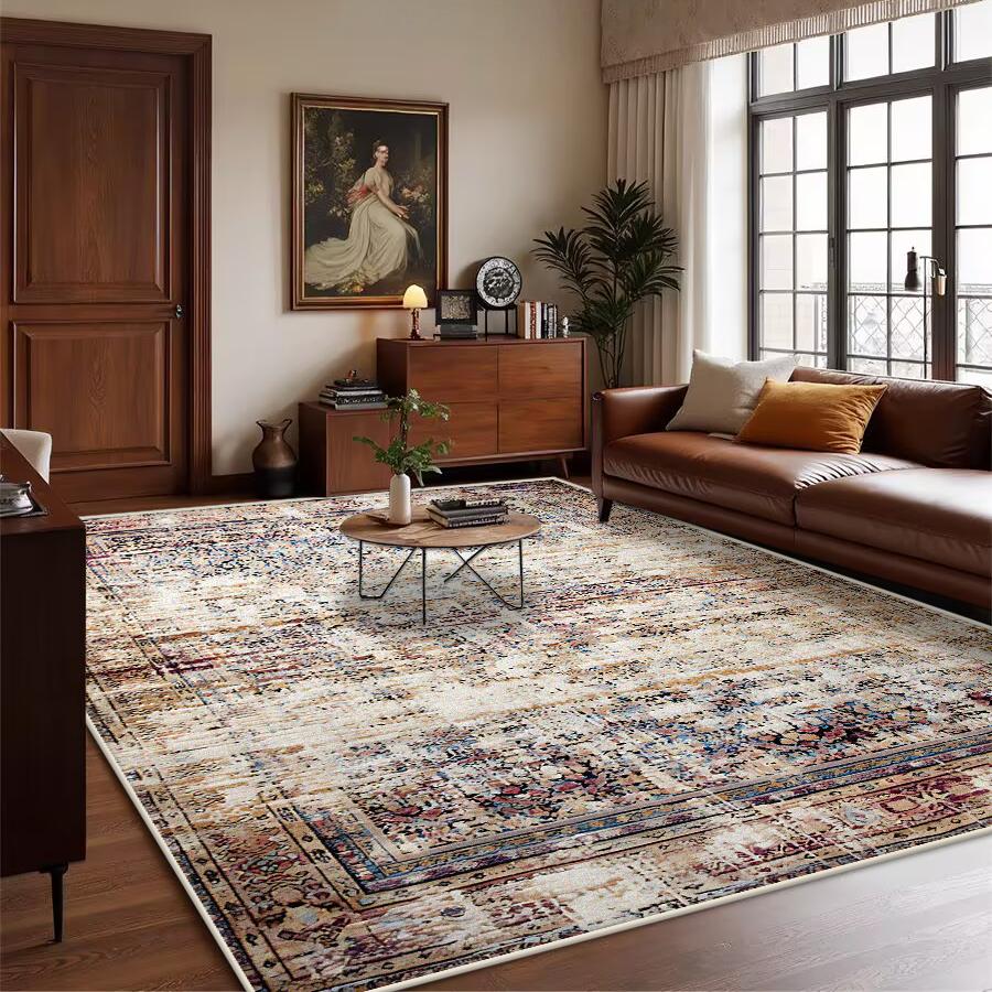 Retro Bohemian Persian Luxury Carpet for Living Room Comfortable Soft Non-slip Bedroom Rugs Classical Entrance Door Mat Washable