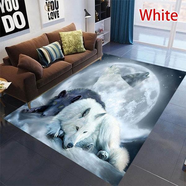Wolf Pattern Carpet Door Mat Bath  Printed  Living Room Bedroom Large  Kids Play Upholstered Kitchen