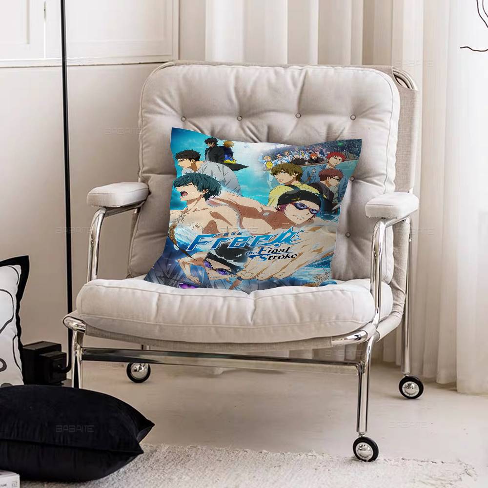 Free Anime Pillow Cover for Bedroom Room and Living Room Sofa Decorative Cushion Cover