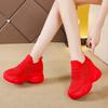 Rimocy Breathable Air Mesh Chunky Sneakers Women 2025 Spring Summer Knitted Height Increasing Shoes Woman White Casual Footwear