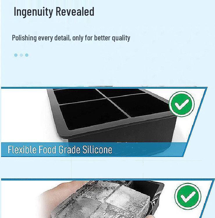 6-Piece Silicone Ice Cube Tray Set with Square and Round Molds