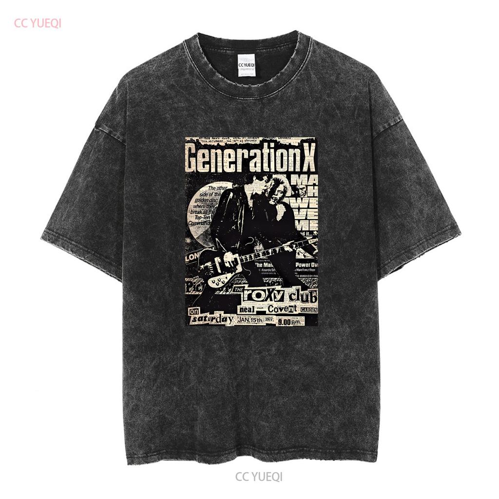 The generation x t shirt punk rock 70s TE5413 vintage Washed Slightly streetwear Versatile Unisex Comfortable Soft Stretched