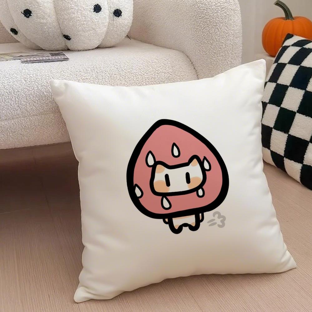 Dreamy Strawberries Cushion Cover Throw Pillow Cover Hidden Button Durable Polyester Chair Cushion