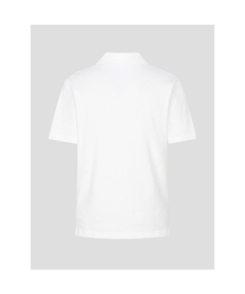 Binpolmen Cotton Linen Open-Neck T-Shirt White