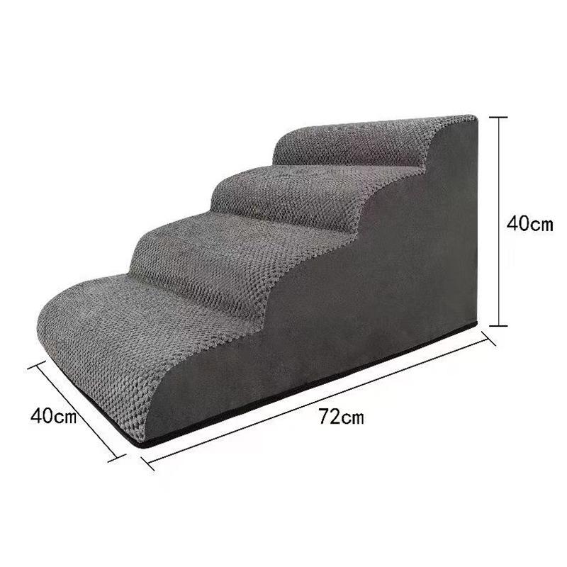 Scări pentru animale de companie din burete gri lavabil, Rampă pentru canapea pentru câini mici/medii