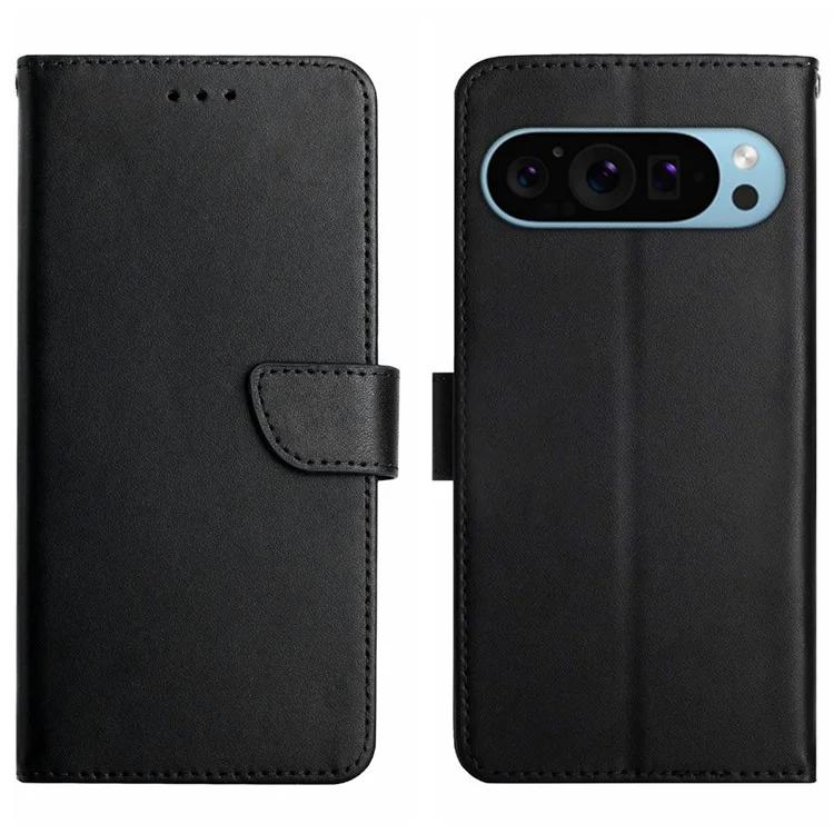 

HT02 For Google Pixel 9 Pro XL Case Genuine Cow Leather Phone Cover Nappa Texture