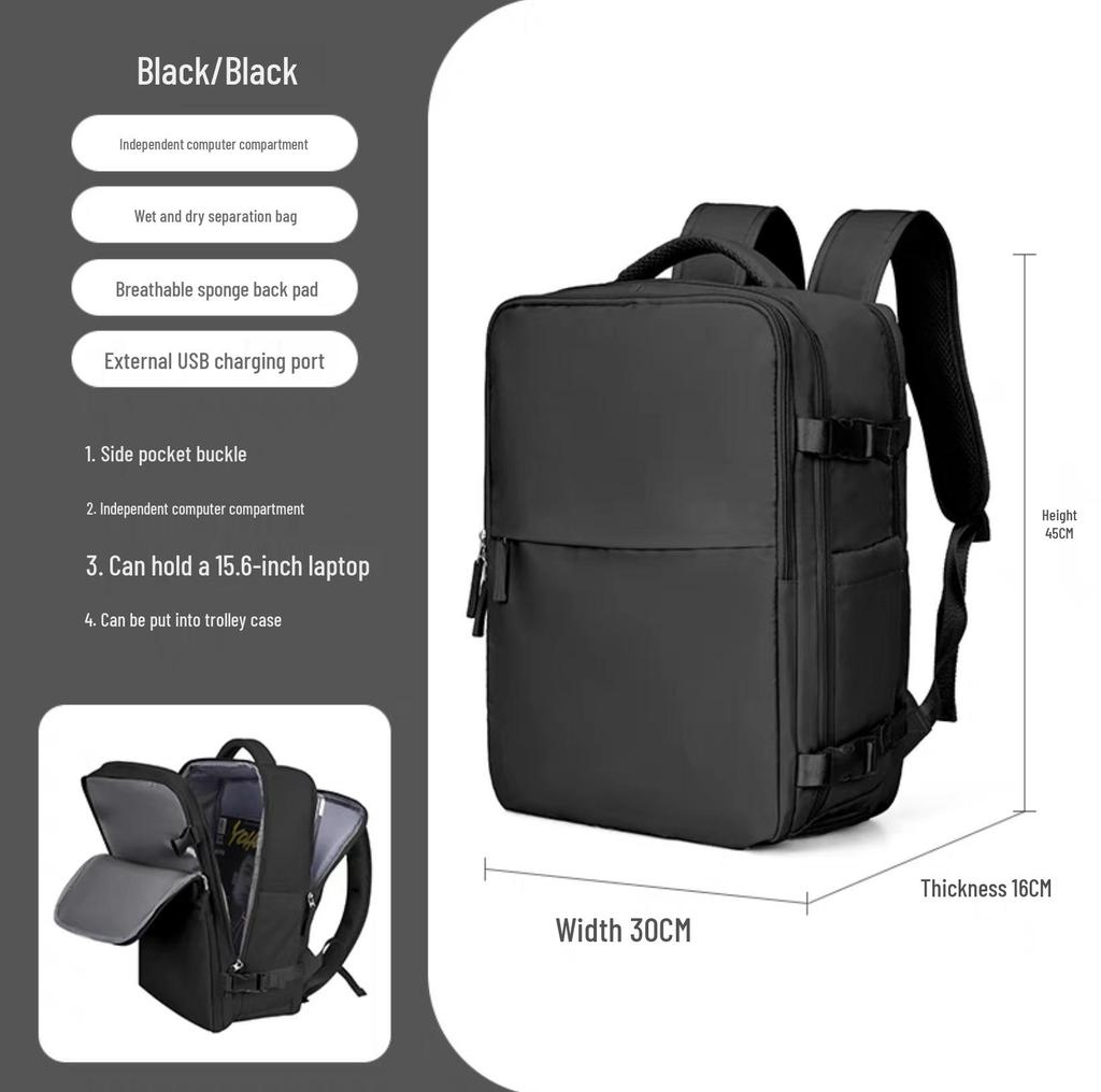 Girls' Extra Large Multifunctional Backpack with Wet/Dry Separation - Nylon, Waterproof, Ideal for Short Trips & School