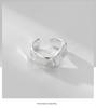 S925 Sterling Silver Wave Texture Ring - Women's Simple Retro Jewelry