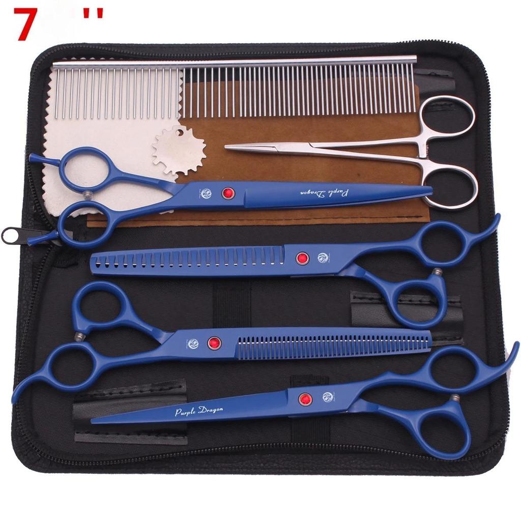7,5'' Professionelle Tierpflege Schere Haarschneide Fischgräten Ausdünnungs Kamm Hämostaten Pinzette Japan 440C Set Für Hund Katze Z3088
