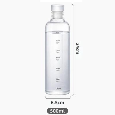 Transparent Water Bottle with Time Scale Creative Large-capacity Leak-proof Anti-fall Plastic Beverage Cup Sports Travel New
