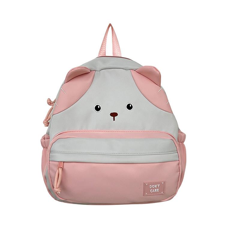 Stylish Color Block Cartoon Bear Backpack Soft And Breathable For Unisex School Use