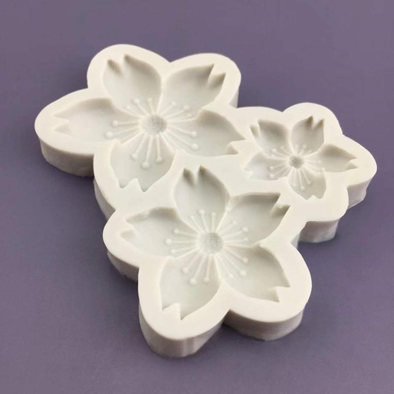 Cherry Flower Shaped Silicone Chocolate Moulds Baking Molds Fondant Cake Decorating Gadgets Resin Moulds Gifts for Child