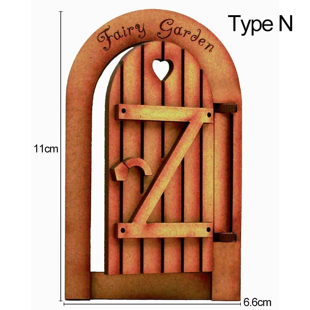 Miniature Fairy Gnome Door Figurines Vintage Wooden Elf Home Fairy Elf Door Kit For Yard Art Garden Tree Sculpture Statues Decor