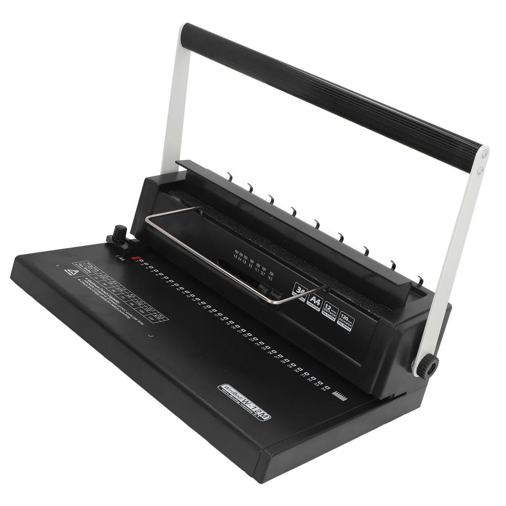 Mașină de legat Liant cu sârmă spiralată 34 găuri pătrate Perforare 12 coli 80 g Legare 120 coli pentru A