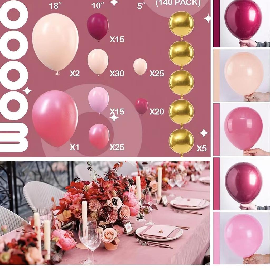 Double Festive Red Balloon Chain Package Balloon Combination Set Themed Party Arrangement Children'S Birthday Decoration