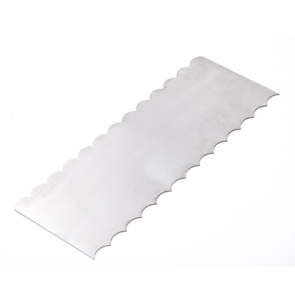 

Saw Tooth Edge Stainless Steel Cake Scraper Triming Decorating Contour Comb Cream C