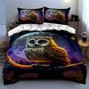 Owl moon artwork Bedding Duvet cover sets Duvet covers Pillowcases gifts (1 * Duvet Cover 2 * Pillowcases, without duvet insert)