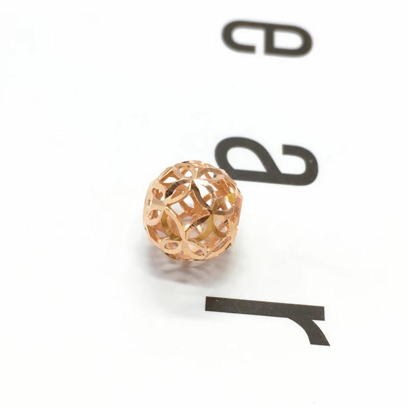 Rose Golden Simple Hollow Copper Coin Shaped Bead Pendant Classic Geometric Necklace for Women and Clavicle Chain Zircon