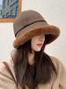 New Plush Bucket Hat Women's Winter Warm Thickened Hat Travel Versatile Show Washbasin Hat Tide