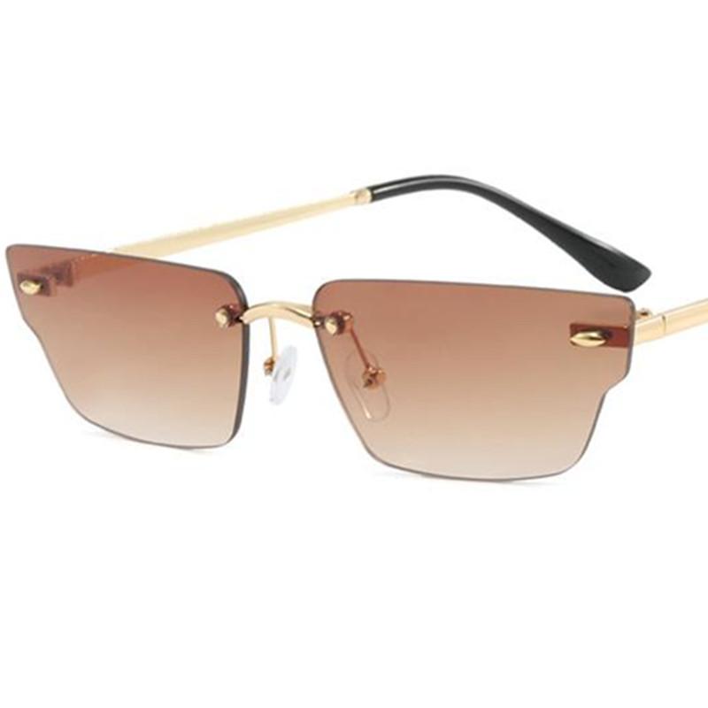 Fashion Sun Glasses Unisex Rimless Anti-UV Spectacles Polygon Eyeglasses Personality Irregular Ornamental Simplity Sunglasses