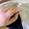 Zircon Rotatable Butterfly Anxiety Rings For Women Gold Color Anti-Stress Fidget Spinner Ring Aesthetic Jewelry