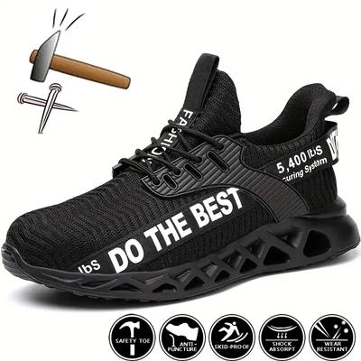 Sicherheitsschuhe mit Stahlkappe für Männer und Frauen, leichte Arbeitsschuhe mit Schutz, durchtrittsichere Arbeitsschuhe, Unisex-Bausicherheits-Arbeitsstiefel