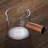 50/75/100Ml Wooden Handle Glass Espresso Measuring Cup Double/Single Mouth Milk Latte Jug Coffee Supplies Kitchen Mug Drinkware