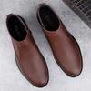 Autumn Winter New High-Top Leather Shoe Man Zipper Leather Chelsea Boots Fashion Men Ankle Boots Versatile Business Casual Botas