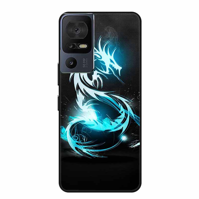 Für TCL 40 SE Handyhülle 40SE Hülle Schwarzes Silikon Weiche Rückseite Hülle Für TCL 40 SE Hülle Funda Für TCL40SE Capa 6.75" Schale