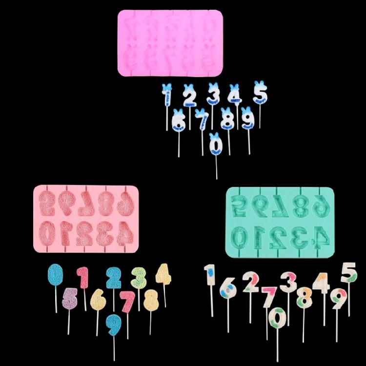 Fun Celebration Number Lollipop and Candle Making Kit High-Quality Silicone Molds