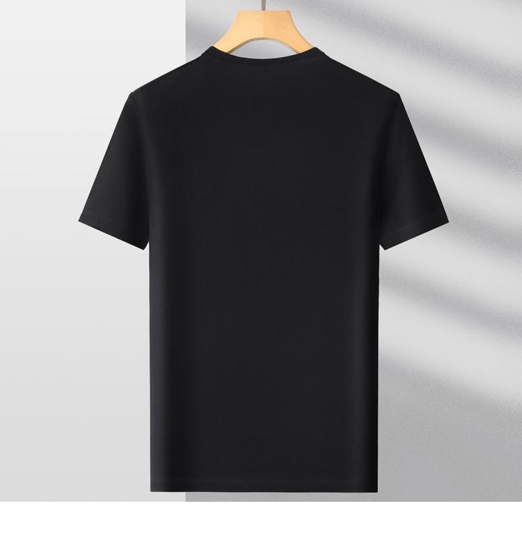 Men's 100% Long Staple Cotton Solid Color Round Neck Short-Sleeved T-Shirt