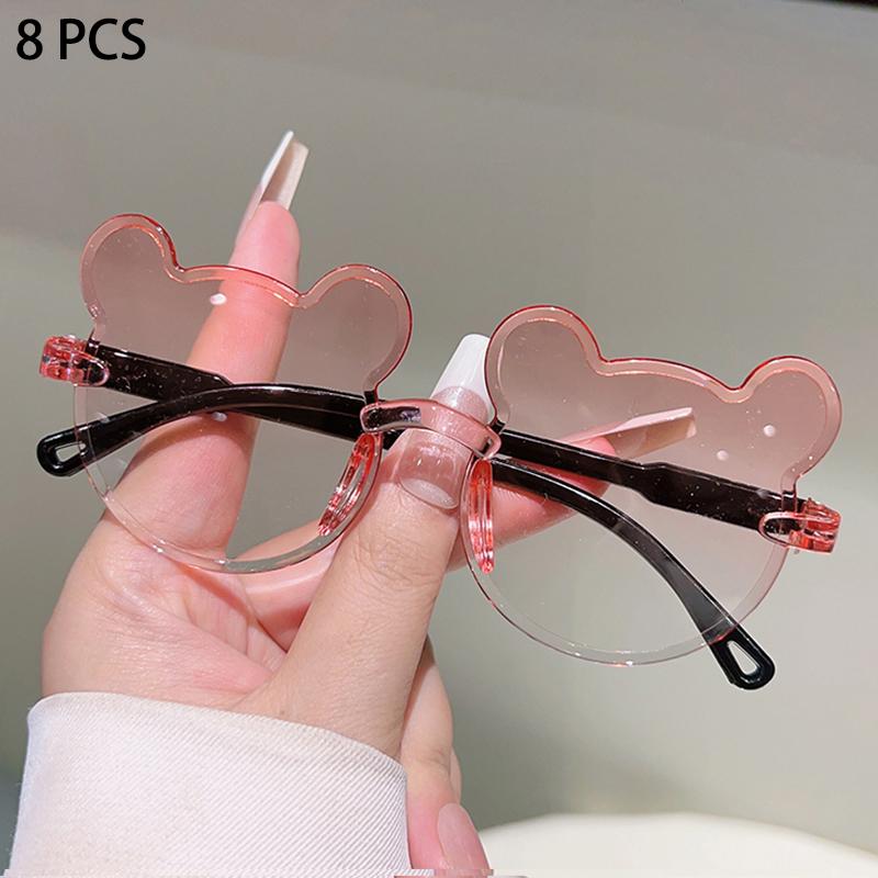 1/8 ks roztomilé sluneční brýle ve tvaru medvídka pro děti nové módní dětské bezrámové dekorace odstínů s gradientním vícebarevným slunečním brýlem