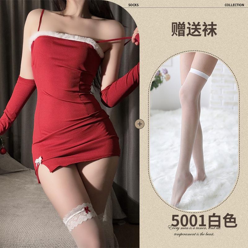 Sexy For Winter New Year Hot Passion Midnight Sexy Suspender Strapless Dress Passionate Uniform Christmas Dress Elegant KIE7