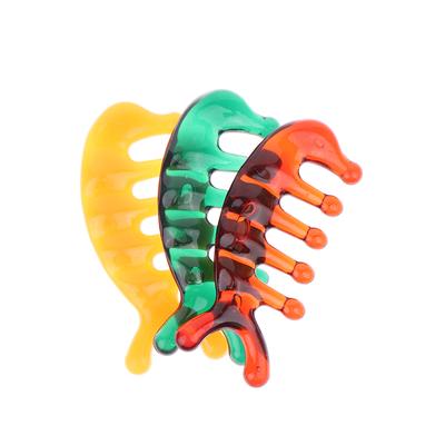 Pettine da Massaggio Meridiani Cinque Denti Plastica Denti Grandi Testa Agopuntura Artefatto Artigli Decompressione Portatile Pettine per Cuoio Capelluto
