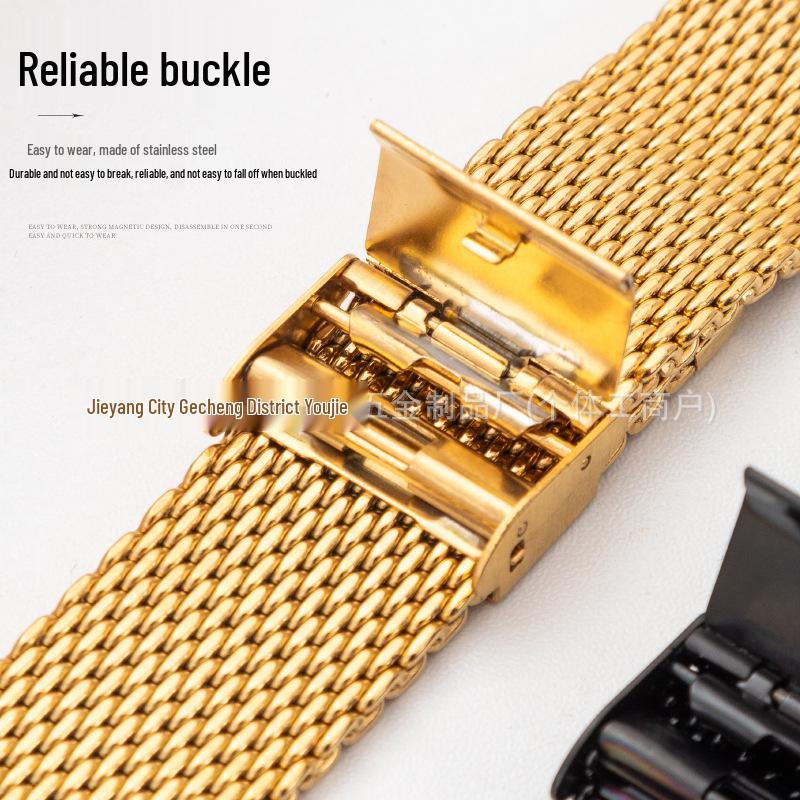 1.0 Wire Mesh Strap for Samsung/Huawei Quick Release Lugs Stainless Steel Milanese Metal Woven Mesh