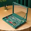 Fashion Creative Jewelry Display Stand Storage Box Earrings Necklace Large Clear Glass Portable And Easy To Store