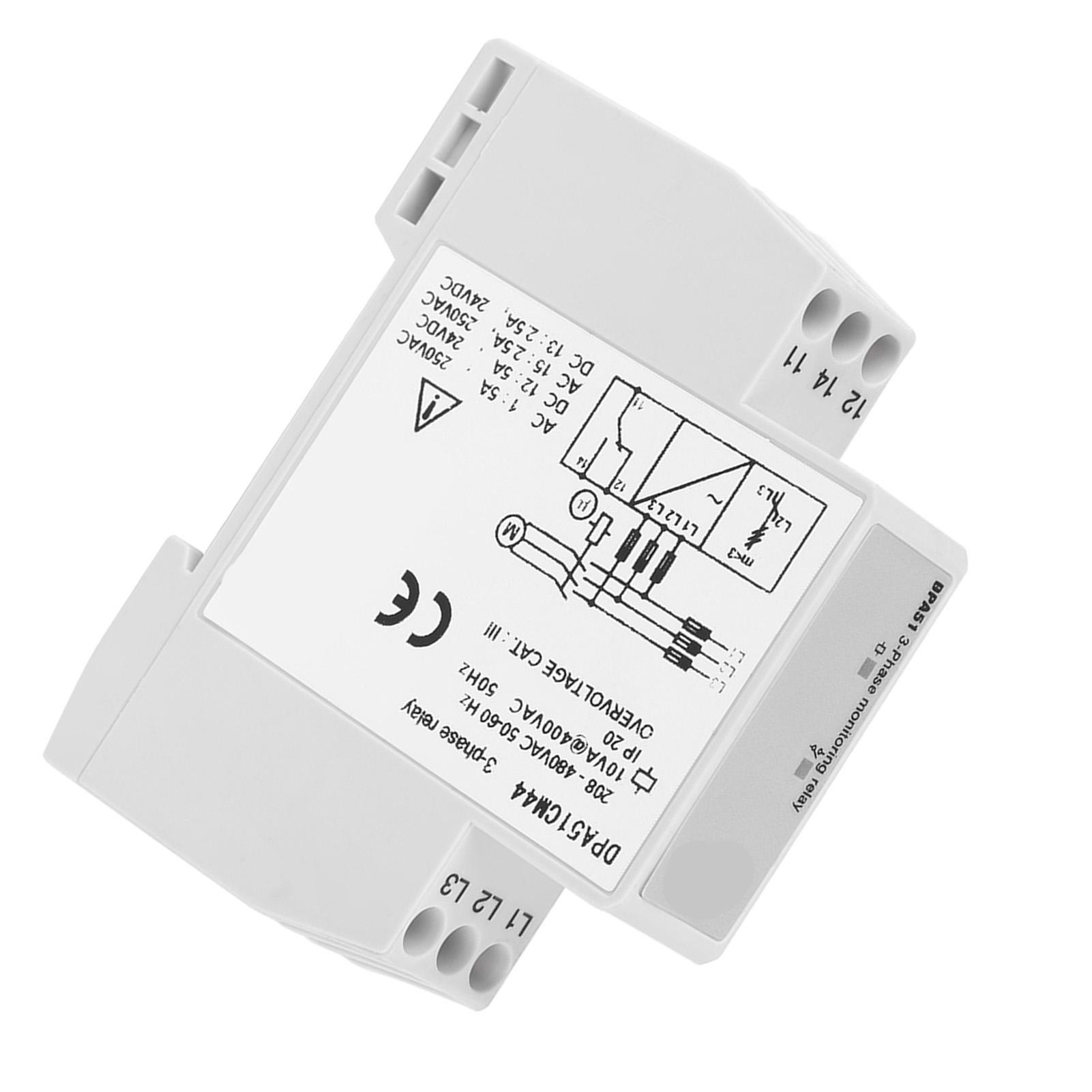 

DPA51CM44 3-Phase Monitoring Relay Phase Sequence Protector 208-480VAC 3 phase Monitoring Relay Phase sequence protector Relay DPA51CM44