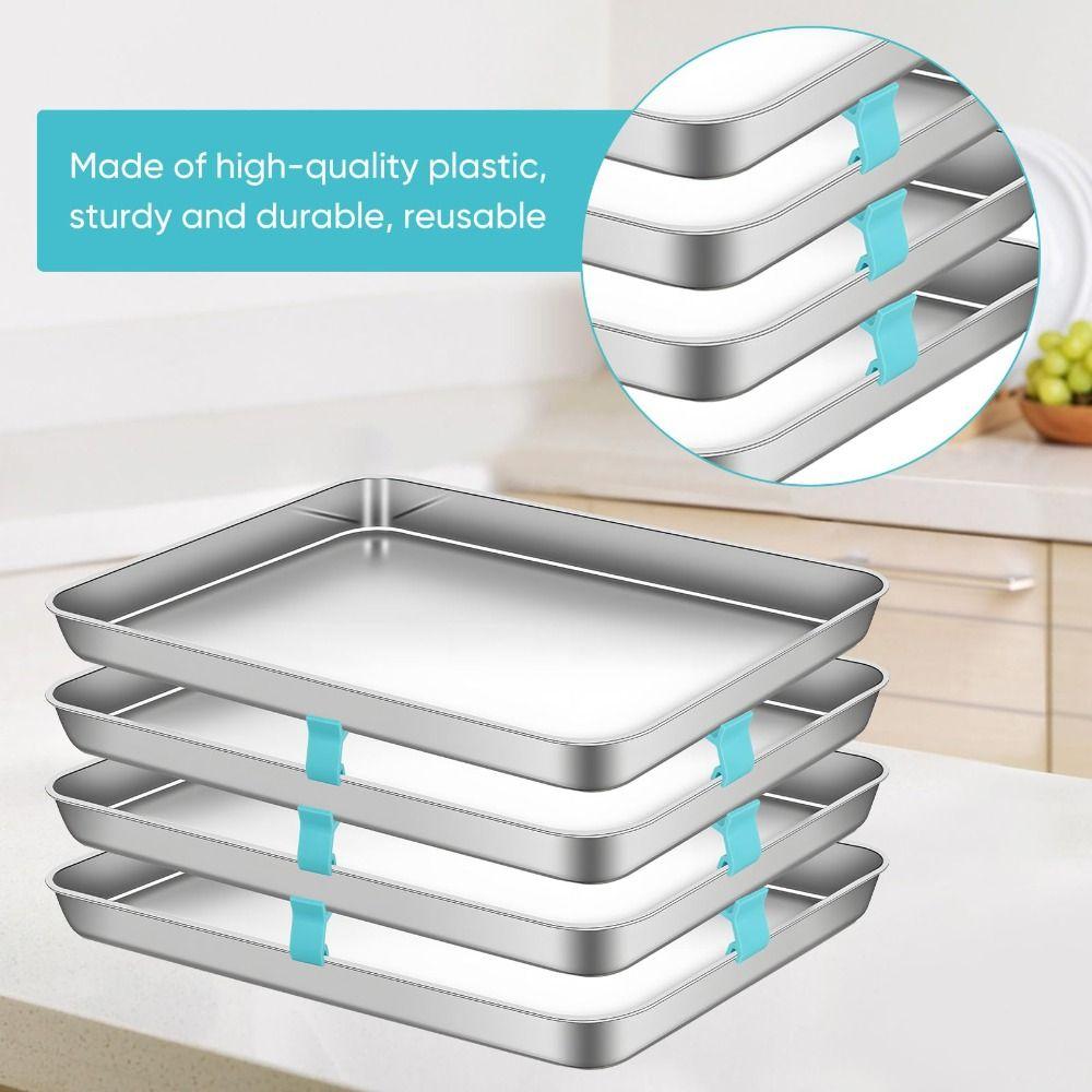 Plastic Trays Stacking Holder Space-Saving Pallet Clamp Refrigerator Tray Clamp  for Home Kitchen
